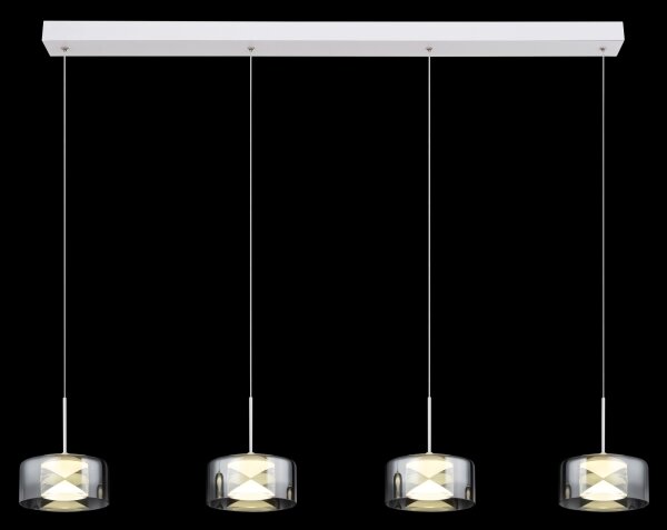 Globo 16024-4WR - Lustra suspendată pe cablu BELINDA LED/24W/230V alb/fumuriu