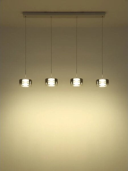 Globo 16024-4WR - Lustra suspendată pe cablu BELINDA LED/24W/230V alb/fumuriu