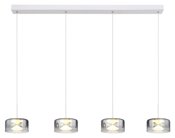 Globo 16024-4WR - Lustra suspendată pe cablu BELINDA LED/24W/230V alb/fumuriu