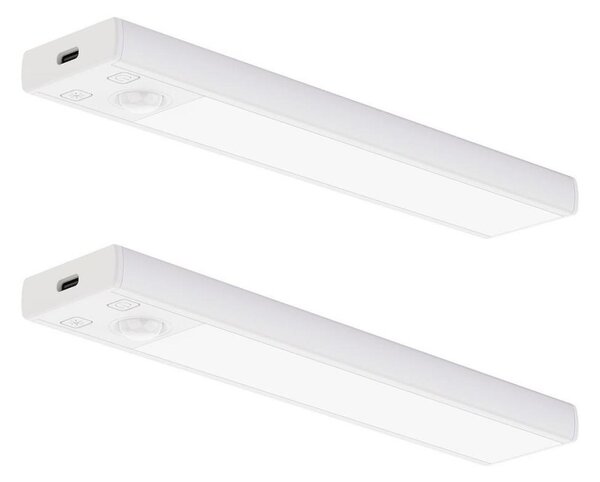 Set de 2 corpuri LED reîncărcabile pentru mobilier cu senzor VIRO, LED/1W/800 mAh, 20 cm, CCT, alb