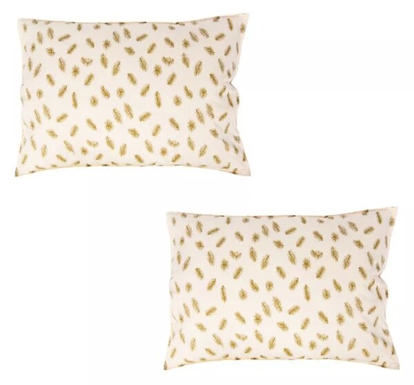 Set 2 perne din puf de gasca cu invelis din bumbac 50 x 70 cm