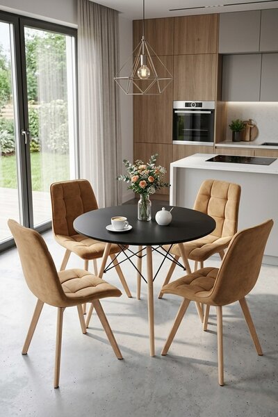 Scaun de dining CIEZA VELVET, maro