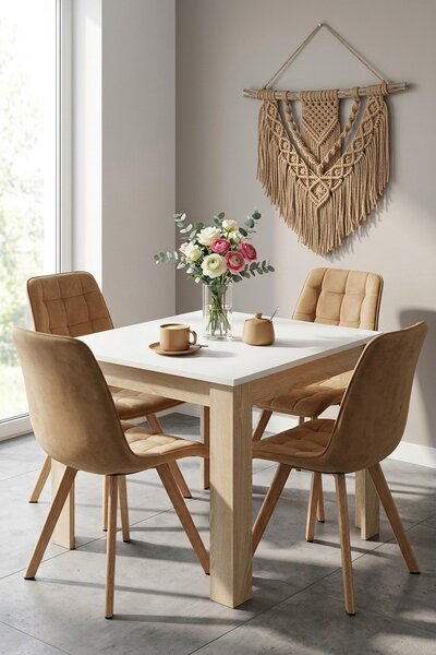 Scaun de dining CIEZA VELVET, maro