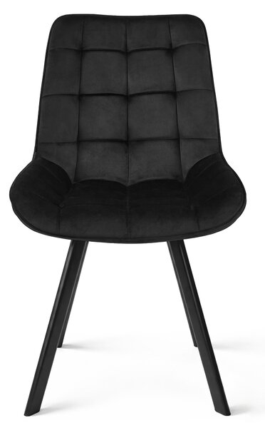 Scaun de masa SORIA VELVET cu picioare negre, neagra