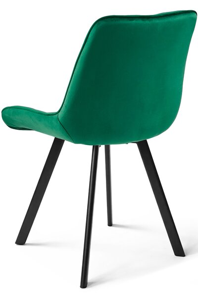 Scaun de masa SORIA VELVET cu picioare negre, verde