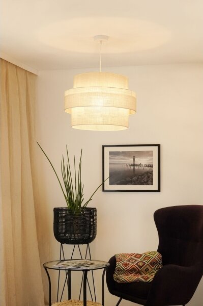 Lustră pe cablu Brilagi SPACE YUTE 1xE27/15W/230V d. 50 cm crem/alb