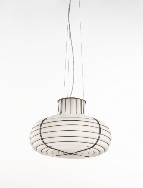 Lustră pe cablu SIRU CHAPEAU 2xE14/40W/230V crom/alb sticlă venețiană