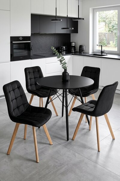 Scaun de masa SORIA VELVET, neagra