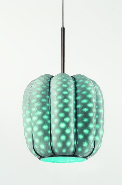 Lustră pe cablu SIRU NEST 3xE27/60W/230V portocaliu/albastru/verde sticlă venețiană