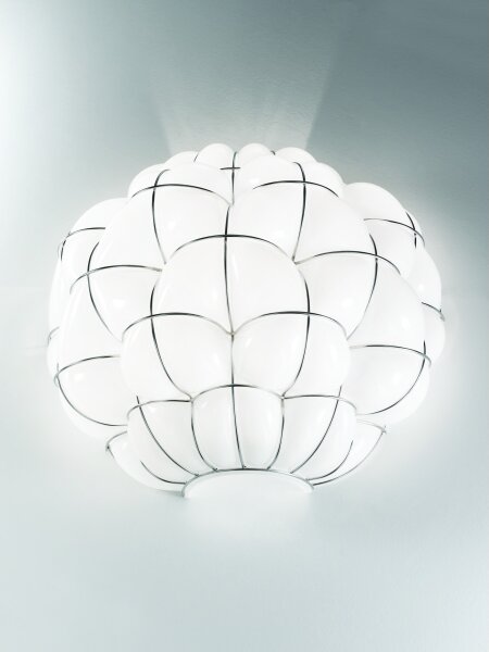 Aplică SIRU POUFF 1xE27/60W/230V crom/alb sticlă venețiană
