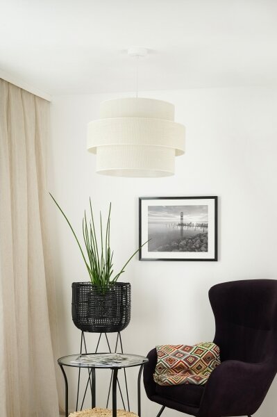Lustră pe cablu Brilagi SPACE YUTE 1xE27/15W/230V d. 50 cm crem/alb