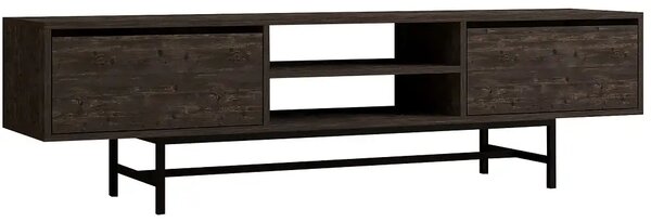 Comoda tv Angelyn pentru living culoare nuc si antracit 180 cm
