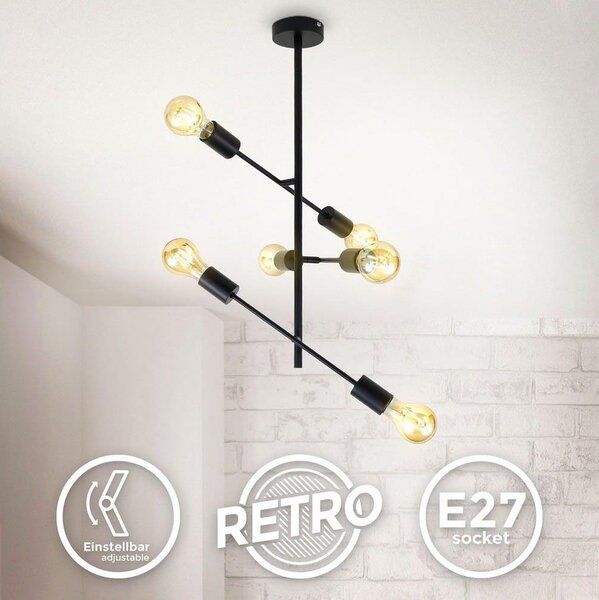 Lustră pe tijă 6xE27/60W/230V B.K. Licht 1344