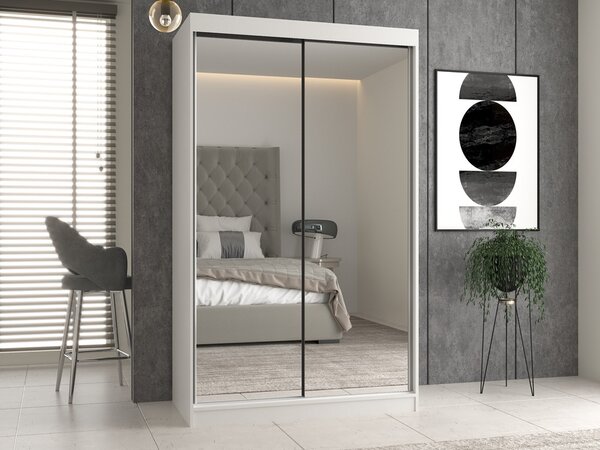 Dulap de haine cu uși glisante Igatossa 120 C (alb) (cu oglindă). Promo -20%. 1132706