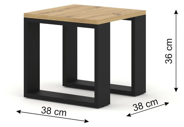 Set măsuțe cafea Nulakka (Stejar artisan + Negru). 1124967