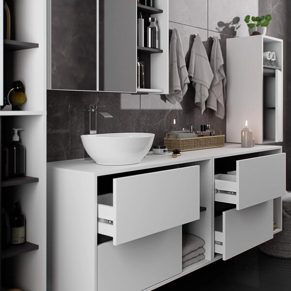 Dulap de baie Vambos W90UM 2SZ 2P (alb + grafit). Promo -13%. 1152122