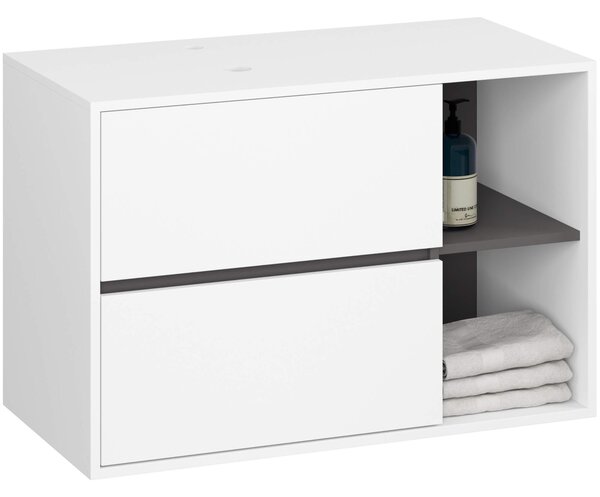 Dulap de baie Vambos W90UM 2SZ 2P (alb + grafit). Promo -13%. 1152122