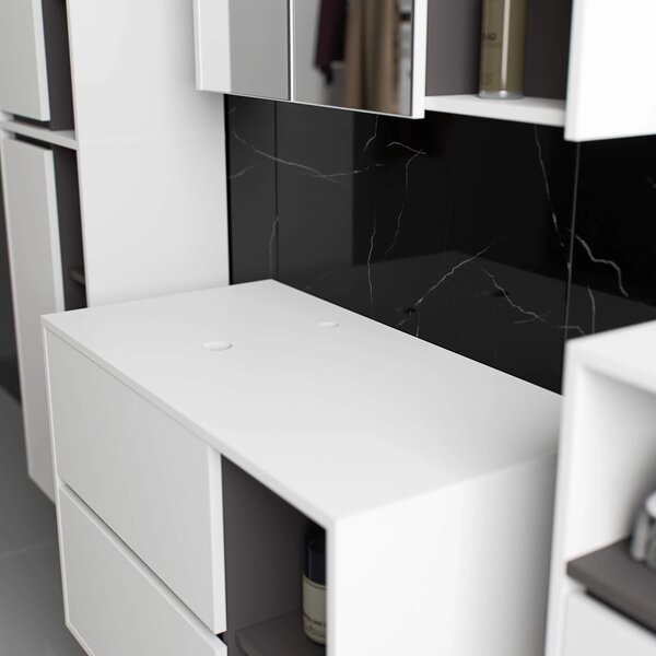 Dulap de baie Vambos W90UM 2SZ 2P (alb + grafit). Promo -13%. 1152122
