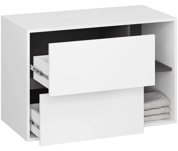 Dulap de baie Vambos W90UM 2SZ 2P (alb + grafit). Promo -13%. 1152122
