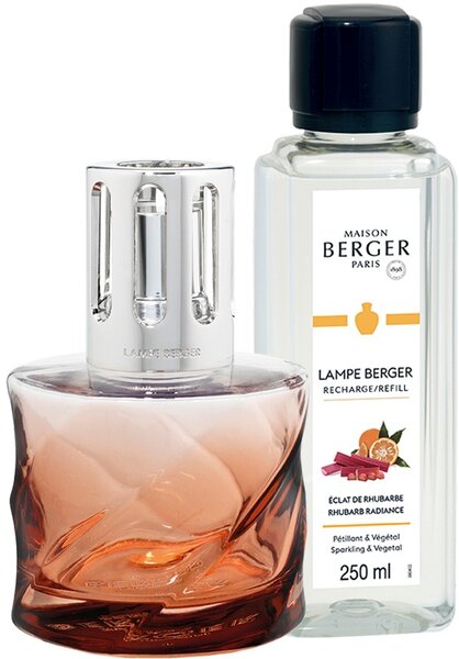 Set Maison Berger lampa catalitica Spirale Rose Ambre cu parfum Eclat de Rhubarbe