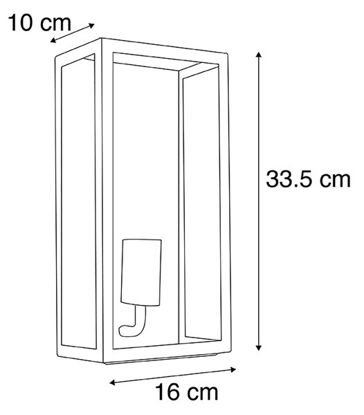 Set de 2 Aplice exterioare negre IP44 cu sticlă - Rotterdam