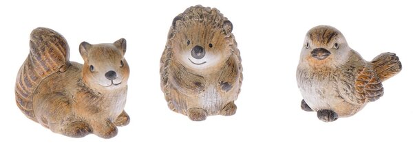 Set de decorațiuni de toamnă Animale din pădure,ceramică, 3 buc