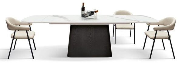Masă ceramică extensibilă Trevior 180/100 cm + 2 extensii de 40 cm