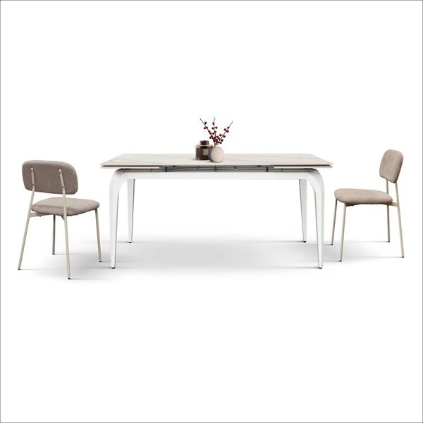 Masă ceramică extensibilă Evelin 160/80 cm + 2 extensii de 40 cm