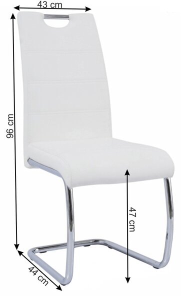 Scaun de sufragerie Abalia New (alb + Crom). 808095