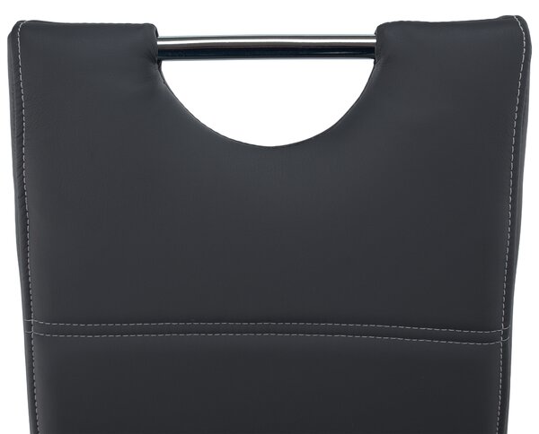 Scaun de sufragerie Abalia New (gri închis + Crom). 808096