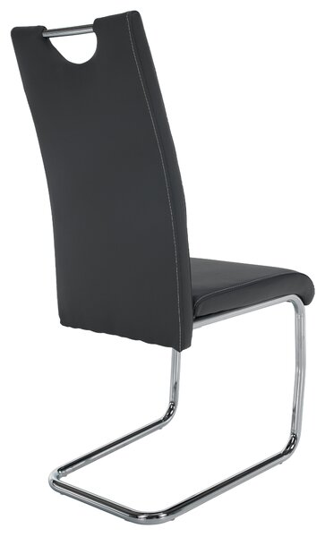 Scaun de sufragerie Abalia New (gri închis + Crom). 808096