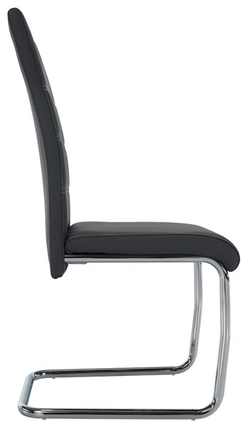 Scaun de sufragerie Abalia New (gri închis + Crom). 808096