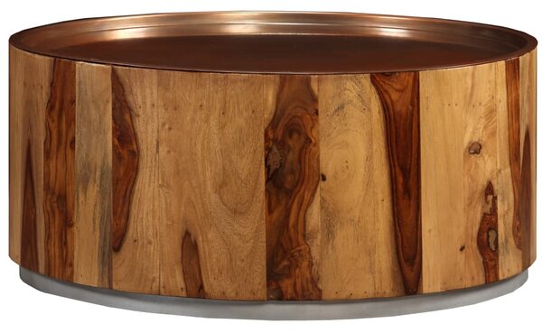 Măsuță de cafea, lemn masiv de palisandru și oțel, 68 cm