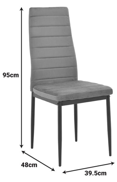 Scaun confort Parker Antracit & metal, Negru, 39x48x95 cm