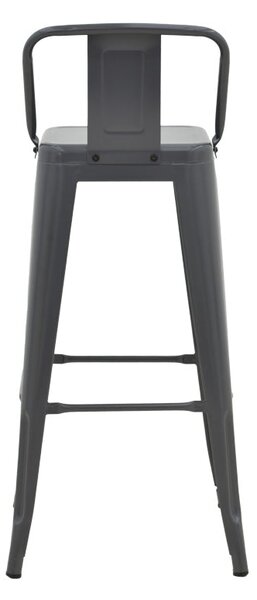 Scaun cu spatar Utopia metalic, Antracit - Verde, 42x42x97 cm