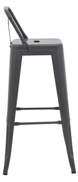 Scaun cu spatar Utopia metalic, Antracit - Verde, 42x42x97 cm