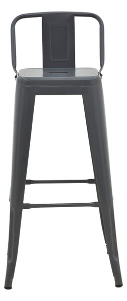 Scaun cu spatar Utopia metalic, Antracit - Verde, 42x42x97 cm