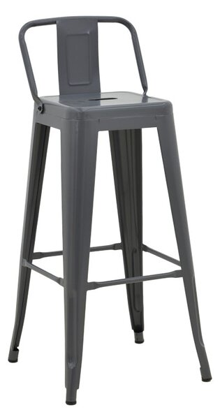 Scaun cu spatar Utopia metalic, Antracit - Verde, 42x42x97 cm