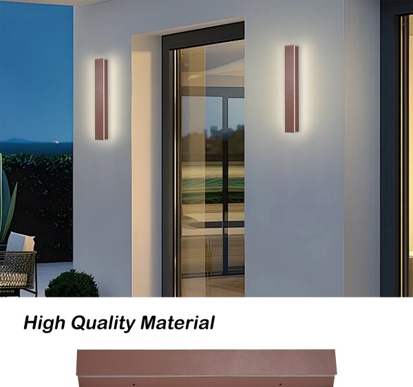 Brilagi - Aplică LED de perete pentru exterior LINEAR, 8W, 230V, 3000K, IP65, 30 cm, maro, CRI 90