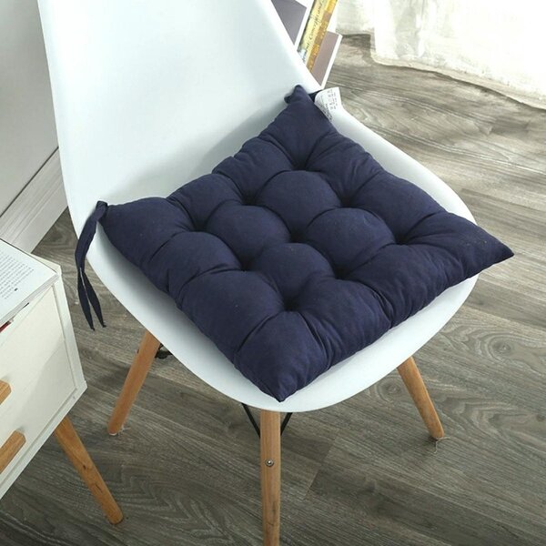 Perna scaun, snur prindere, 40 x 40 x 8cm, bumbac, albastru