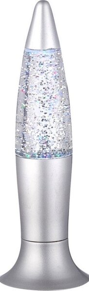 Mini lampa Glitter, LED RGB 0.18W 4,5V, veioza cu sclipici, inaltime 18 cm