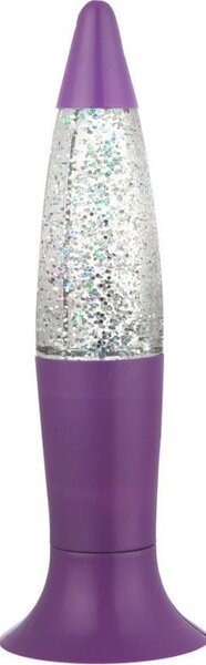 Mini lampa Glitter, LED RGB 0.18W 4,5V, veioza cu sclipici, inaltime 18 cm