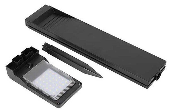 Lampa LED solara de gradina, 2 moduri de iluminare, 4000K, senzor amurg, 3.7V, 2200 mAh, negru