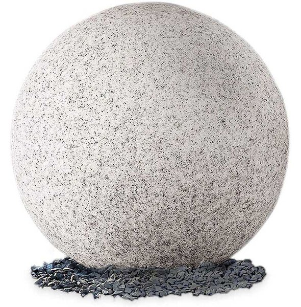 Lampa decorativa gradina, glob LED 40 cm, imitatie piatra, soclu E27, 40W