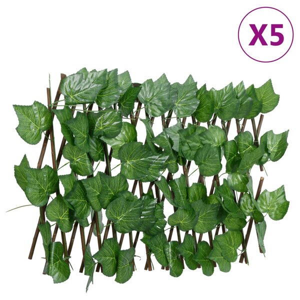 Spalier frunze struguri false extensibil 5 buc verde 180x20 cm