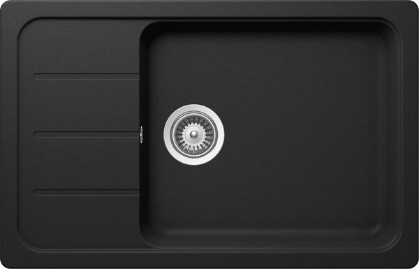 Chiuveta bucatarie Schock Formhaus D-100LS Cristalite Nero 780 x 500 mm, granit, reversibila, montare pe blat, negru