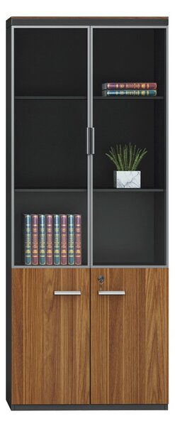 Dulap de birou, Oscar, Nuc, 40x200x200 cm