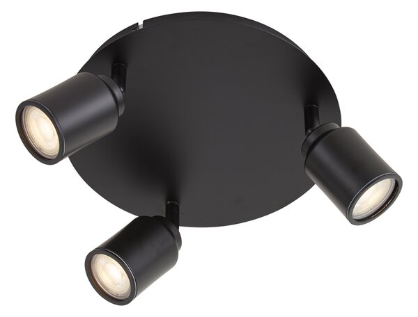 Spotlight modern pentru baie negru cu 3 lumini IP44 - Ducha