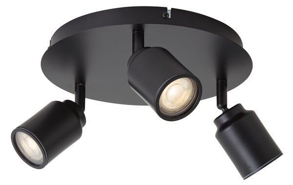 Spotlight modern pentru baie negru cu 3 lumini IP44 - Ducha