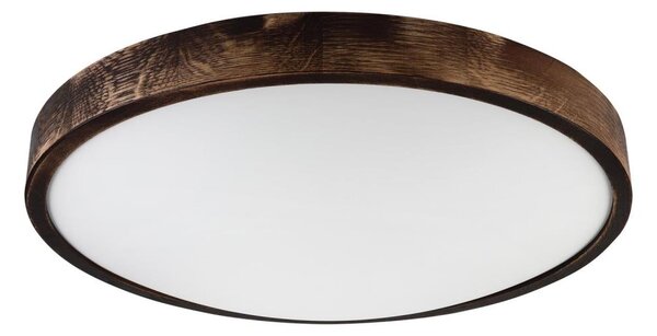 Plafonieră LED OAK SMOKY SLIM, 36W, 230V, 4000K, diam. 47 cm, stejar/maro închis